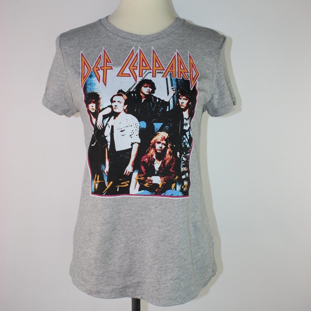 Junk Food Def Leppard Medium Graphic T Shirt Gray